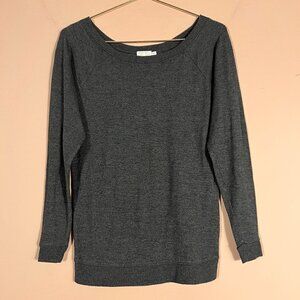 NATION LTD Pullover Charcoal Gray Ribbed Spandex Top Women's XS